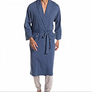 𝅺daniel Buchler Blue Heathered Shawl Collar Wrap Robe